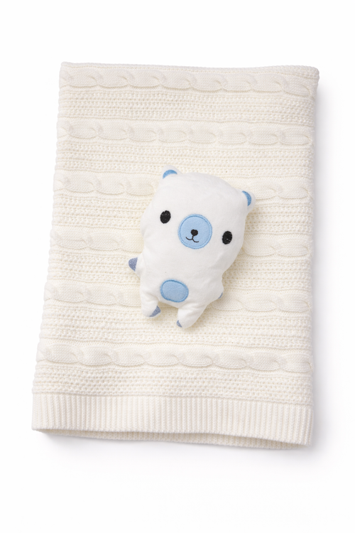 Caramini Knitted Blanket With Buddy