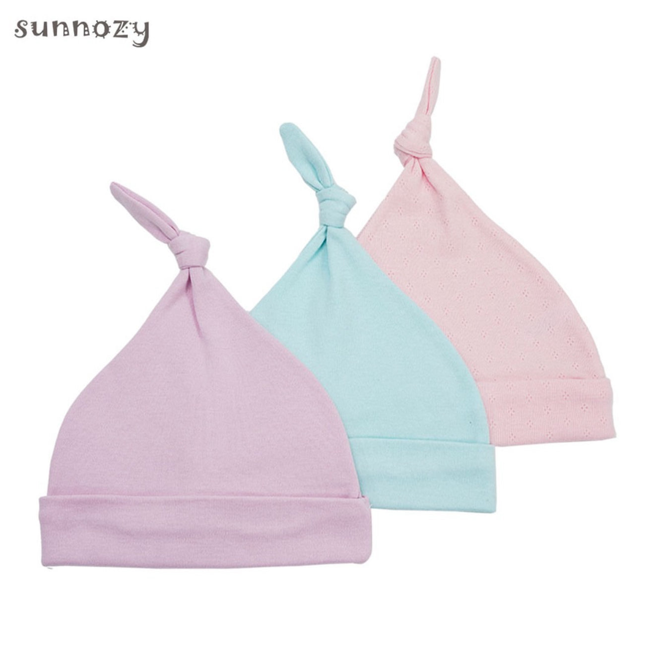 Sunnozy 3pcs Knotted Cotton Hat