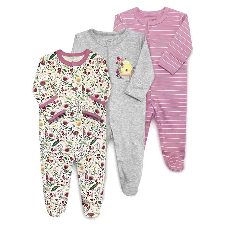 Mamas And Papas 3pcs Footed Cotton Sleepsuit