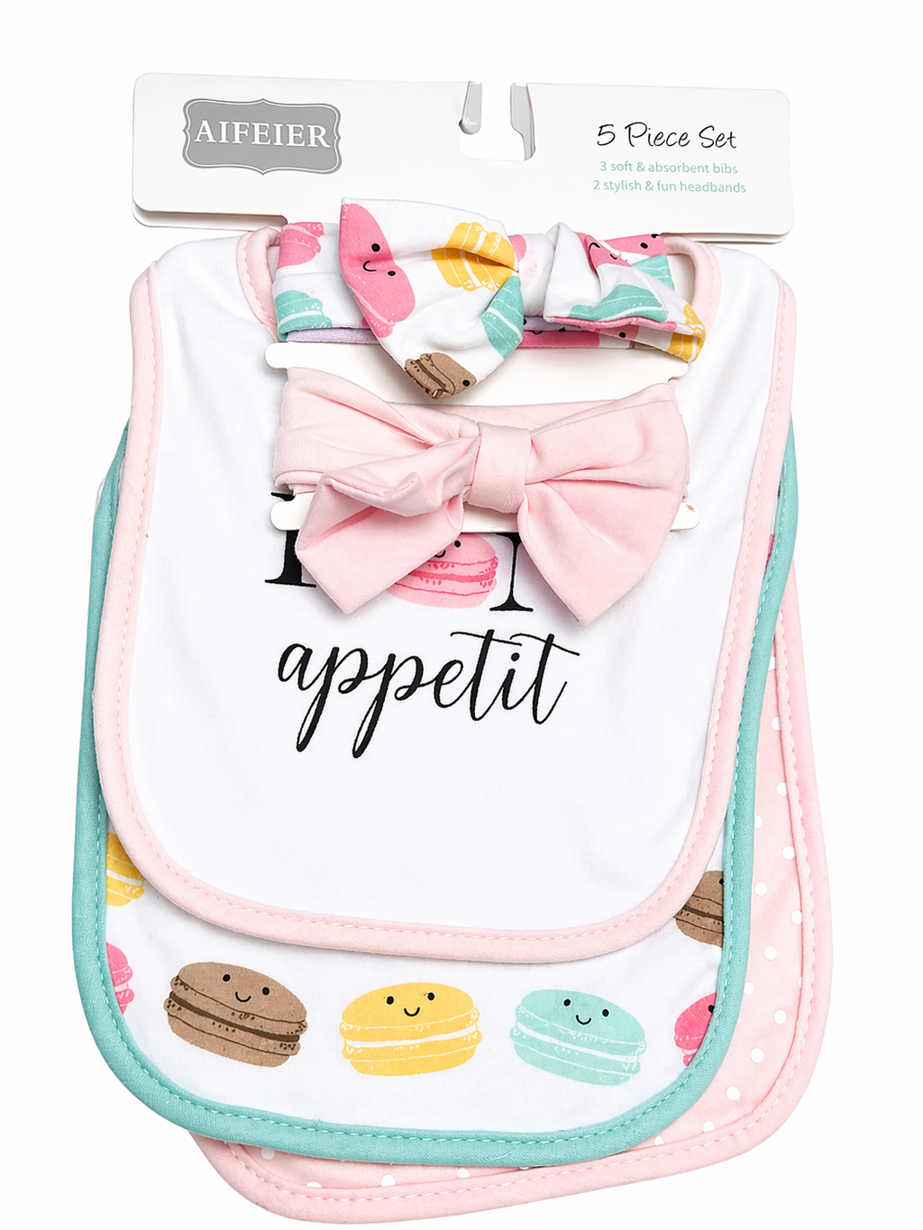 Aifeier 5pcs Bib And Headband set. 3pcs Bib and 2pcs Headband
