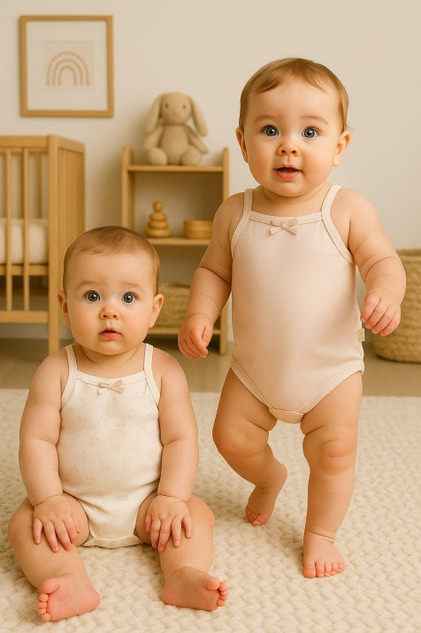 Eslenza 2 Pcs Sleeves Bodysuit Pink