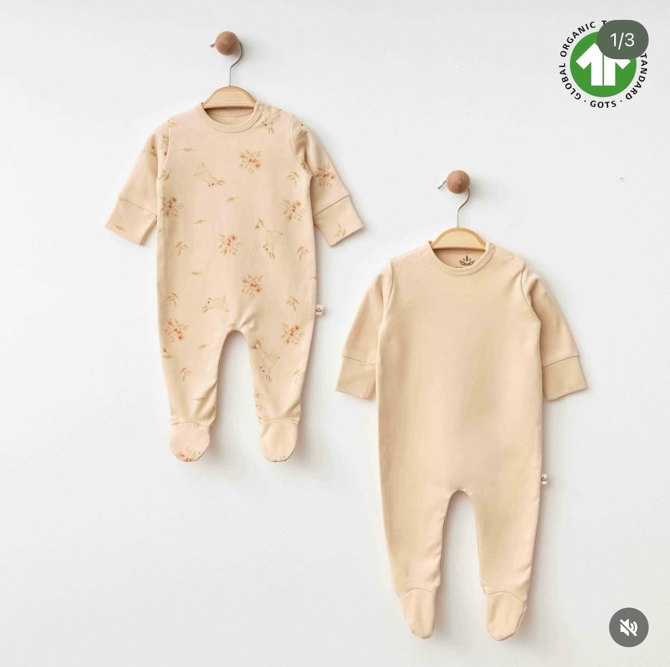 Eslenza 2pcs Gender Neutral Organic Cotton Sleepsuit