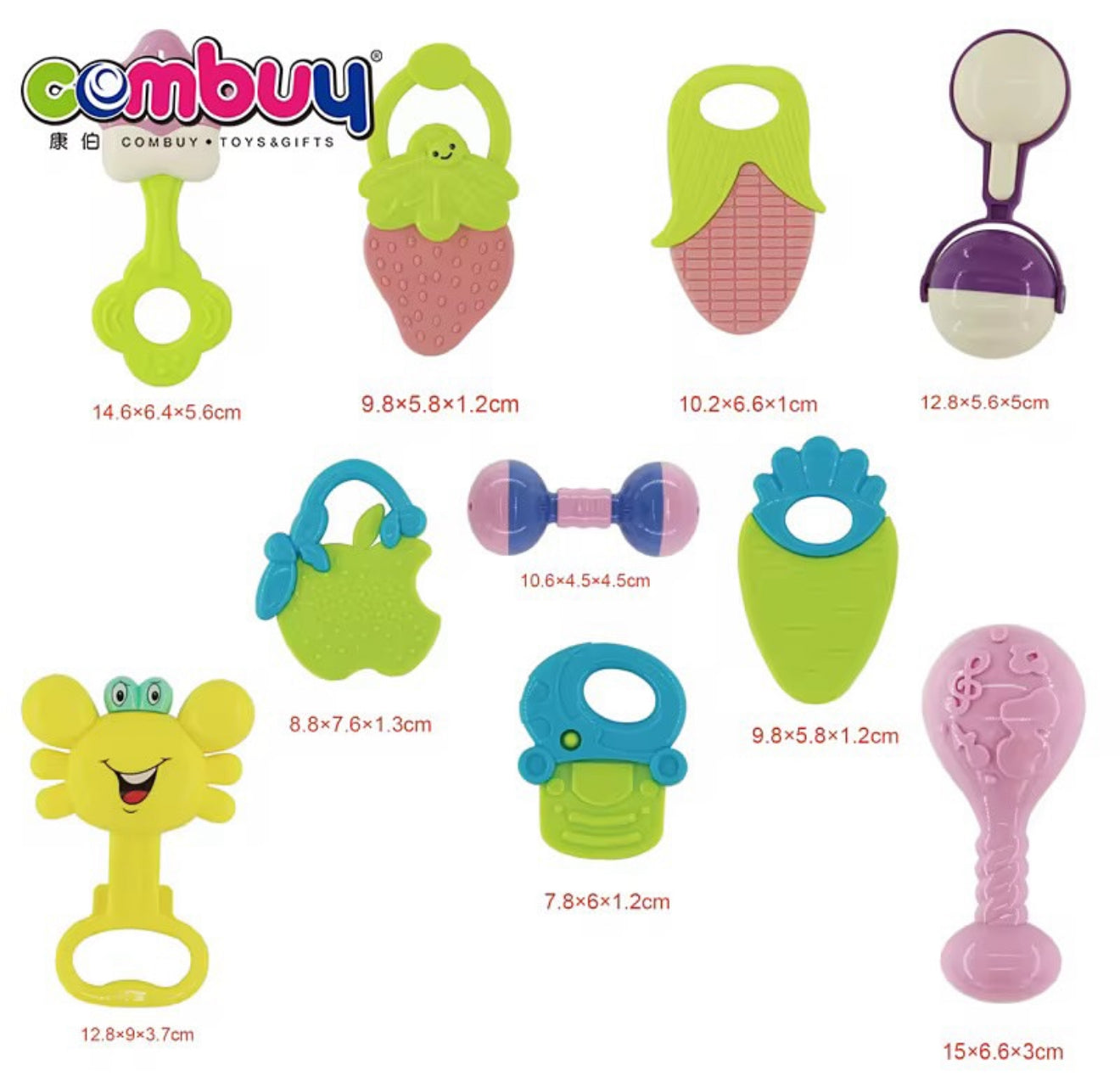 Combuy 10pcs Baby Teether Set