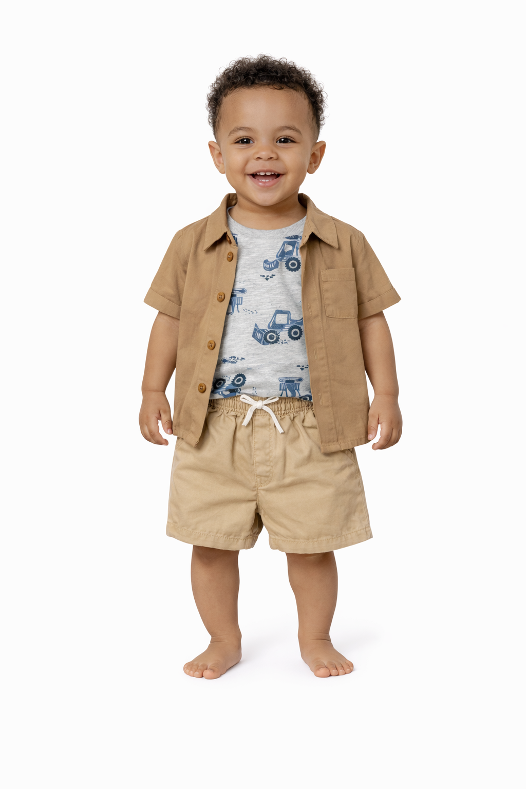 Cute Koala 3 pcs Boys Cotton Khaki Set