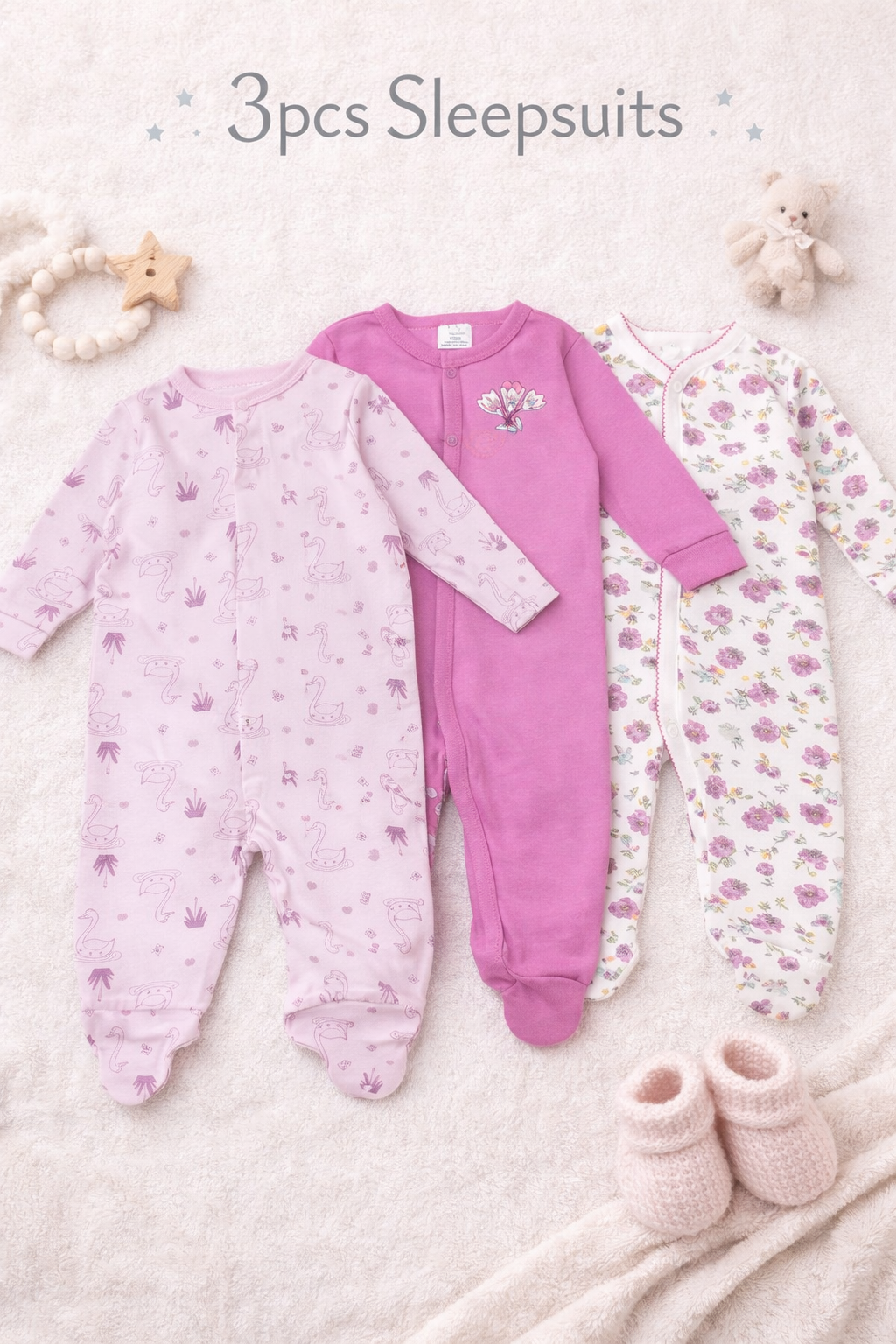 Little Duck 3pcs Footed Sleepsuit