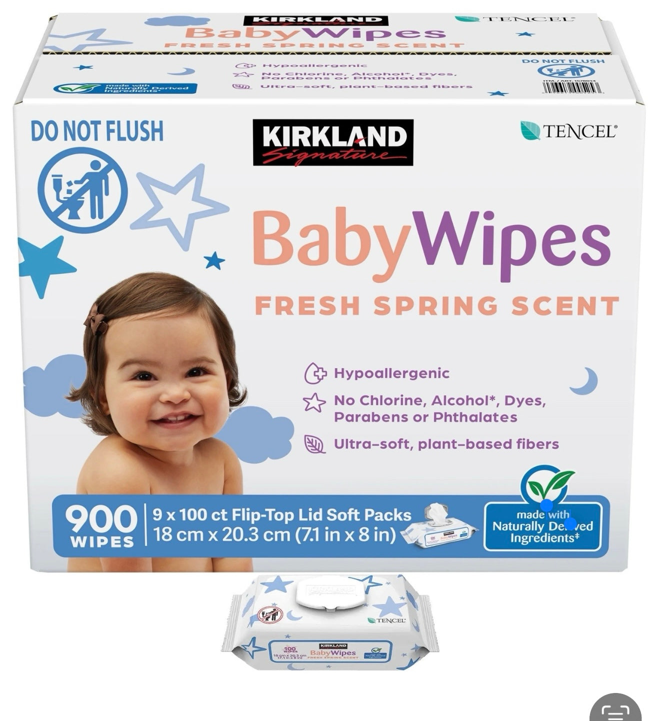 Kirkland Fresh & Spring Scented Wipes 100-900 pieces