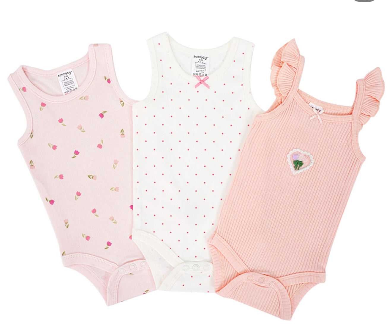 Sunnozy 3pcs Sleeveless Bodysuit