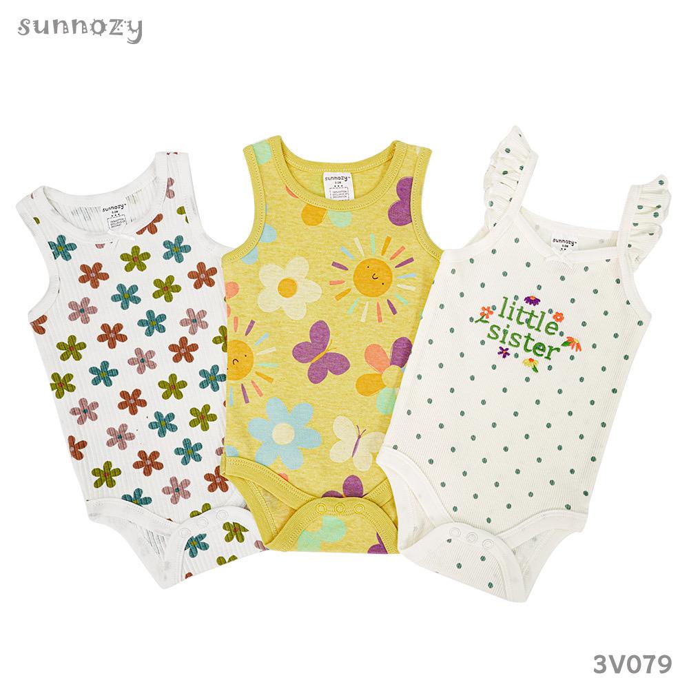 Sunnozy 3pcs Sleeveless Bodysuit
