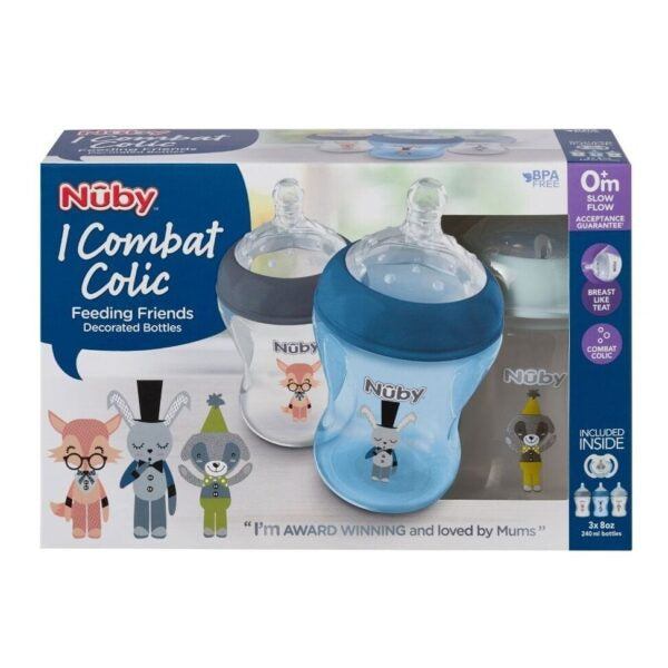 Nuby I Combat Colic 3Pcs Feeding Bottle