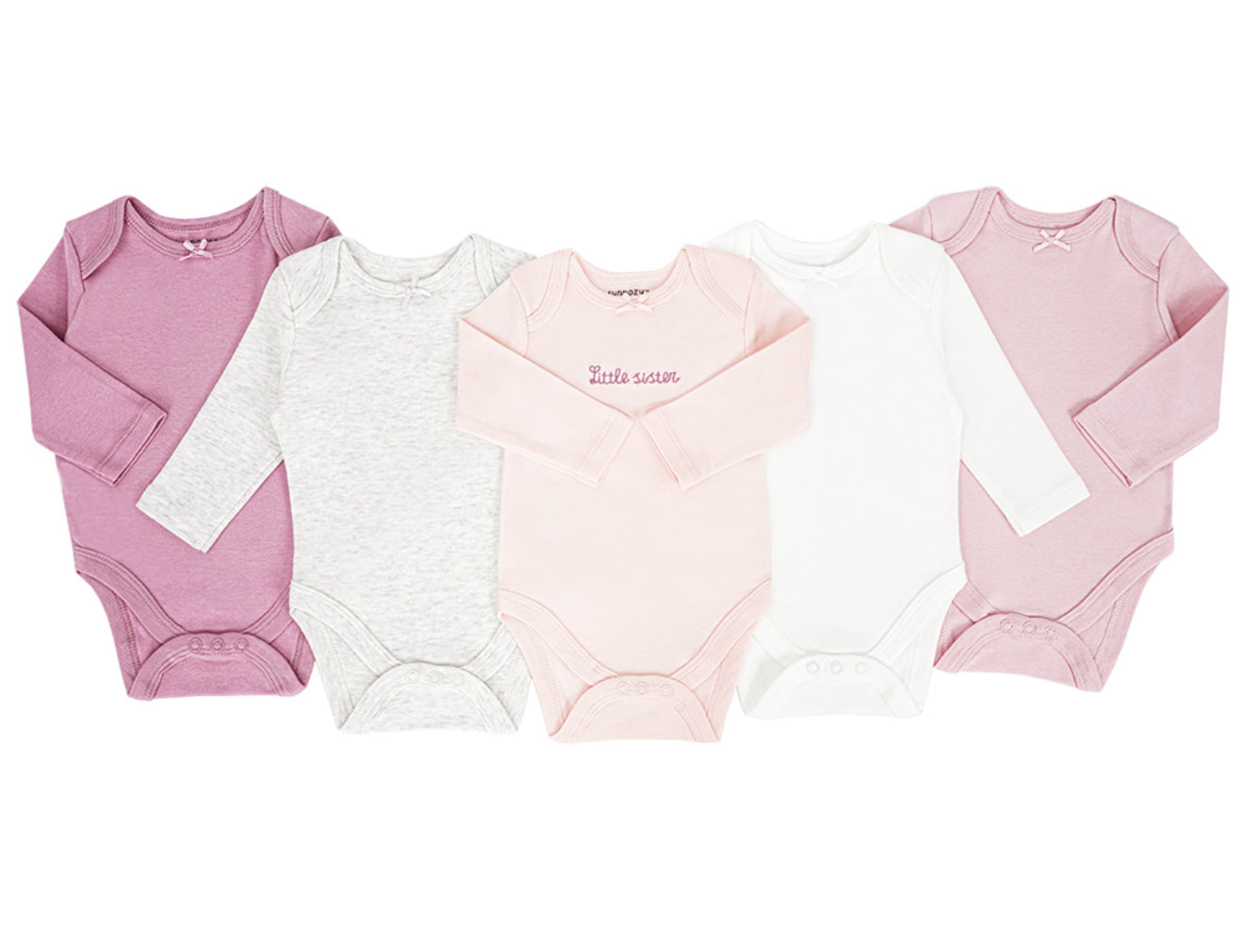 Sunnozy 5pcs Long Sleeves Bodysuit
