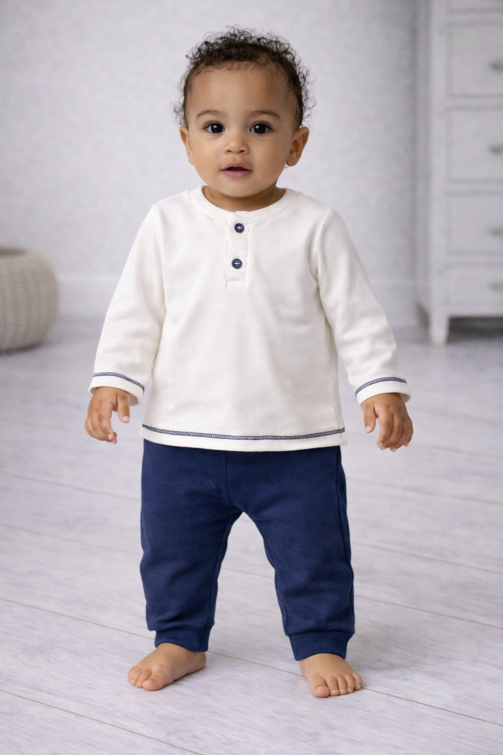 Eslenza 3 Pcs Boys Space Set With Hooded Jacket And Long Sleeves Inner