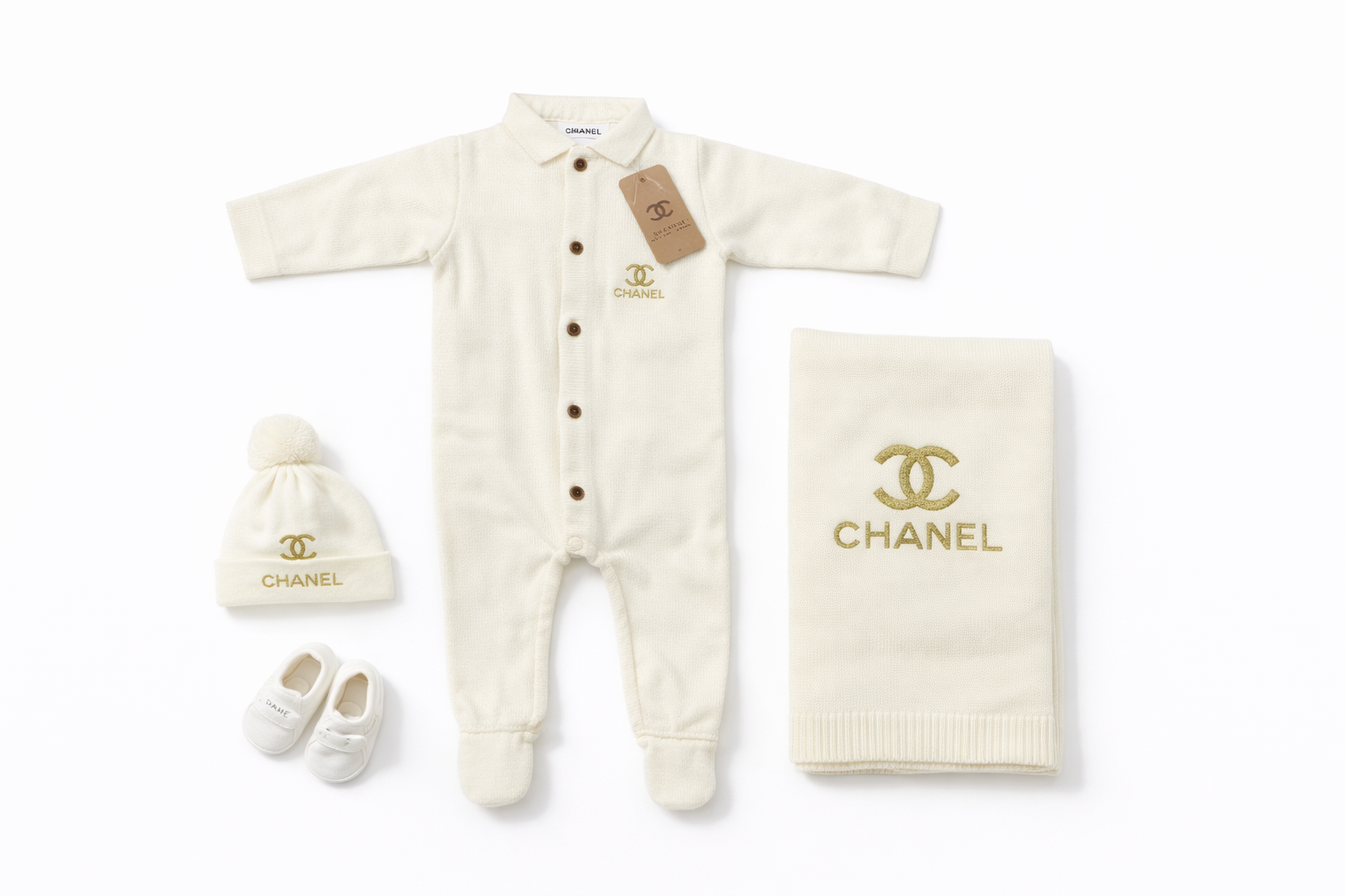Designer Baby Knitted 4 Pcs Set
