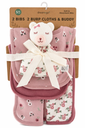 Watch Me Grow 5pcs Set. 2pcs Bib, 2pcs Burp Cloth and 1pc Buddy