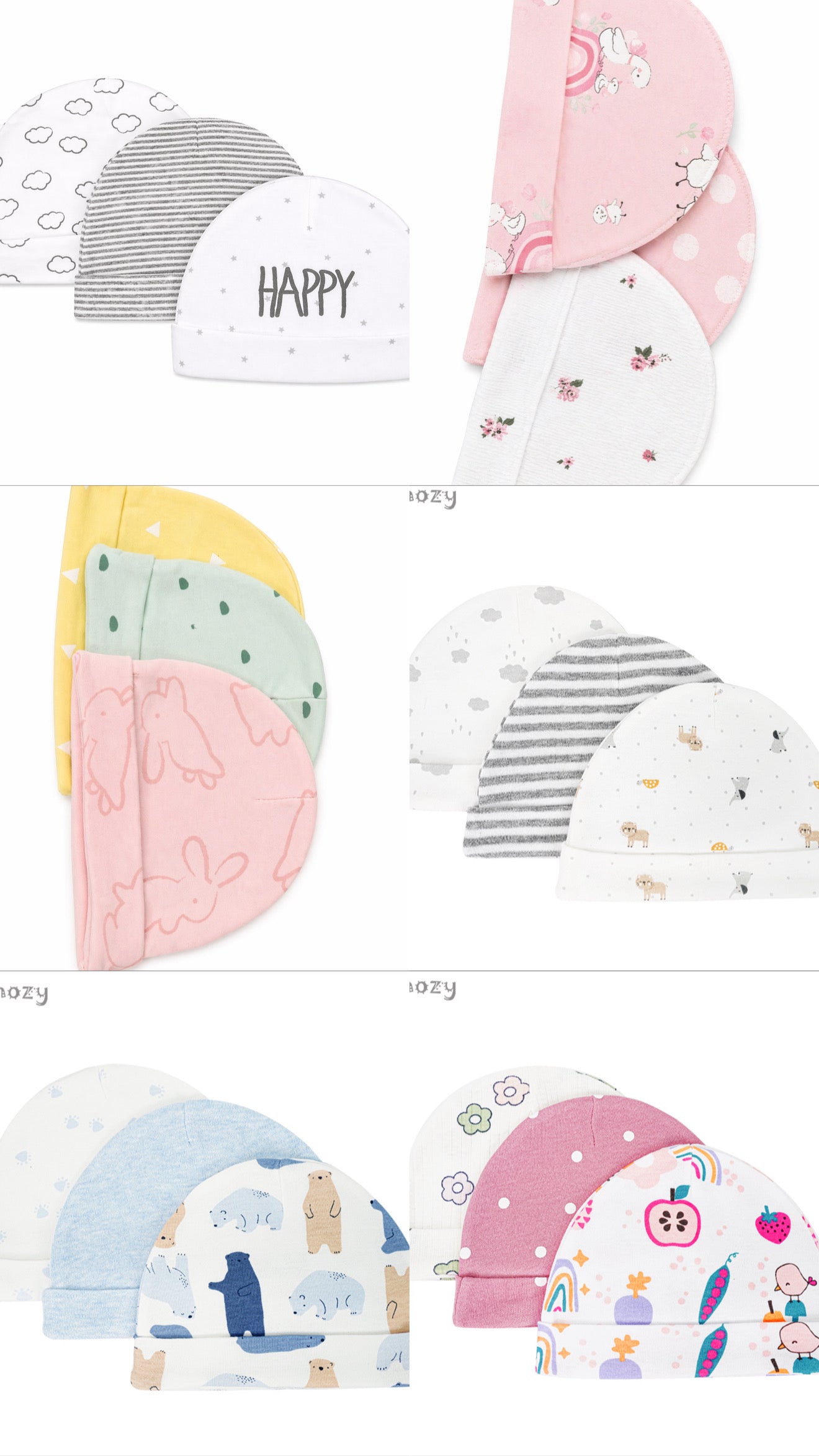 Sunnozy 3pcs Cotton Hat