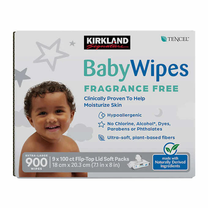 Kirkland Fragrance Free Wipes 900pcs
