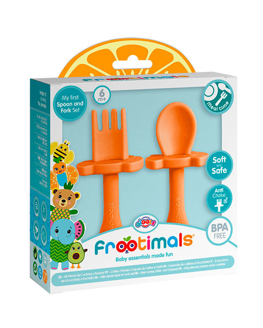 Frootimals 2pcs Silicone Fork & Spoon Set