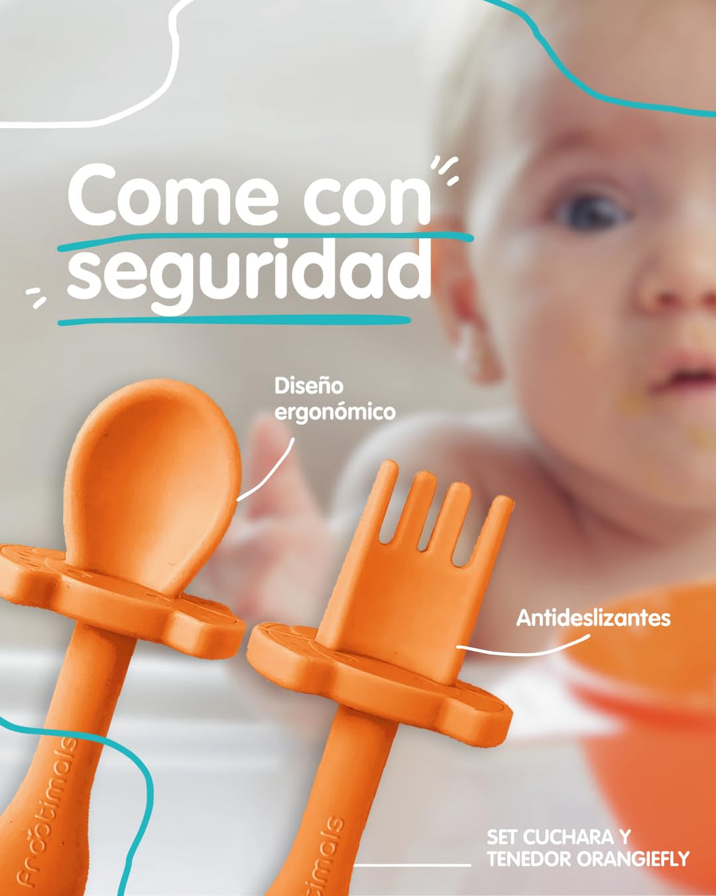 Frootimals 2pcs Silicone Fork & Spoon Set