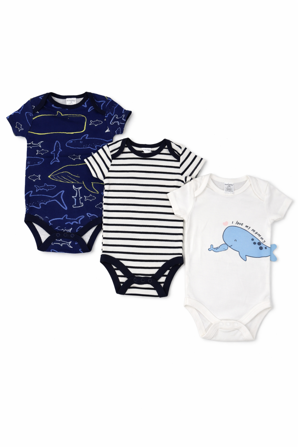 Sunnozy 3pcs Boys Cotton Bodysuit