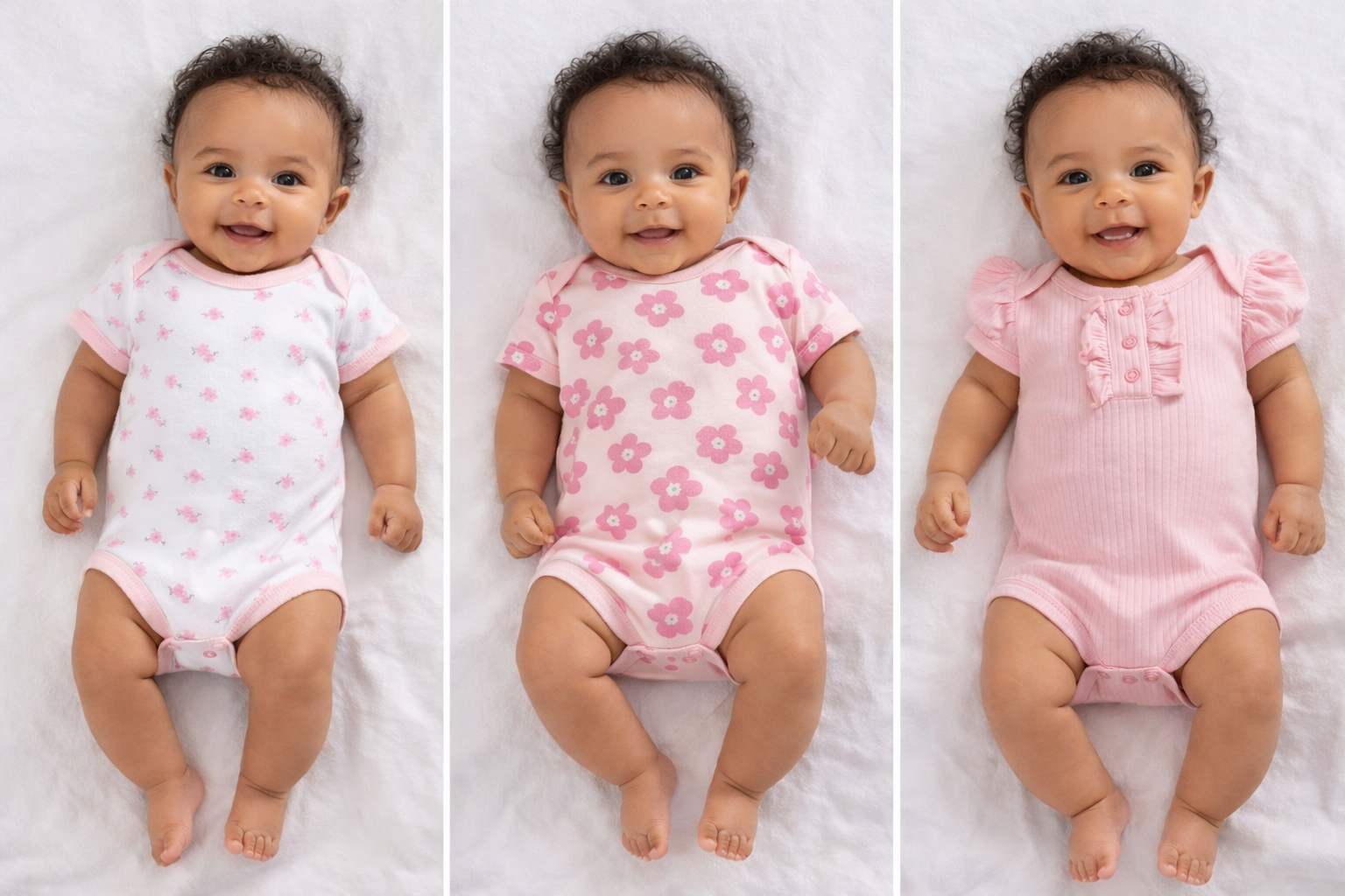 Sunnozy 3 Pcs Girls Bodysuit
