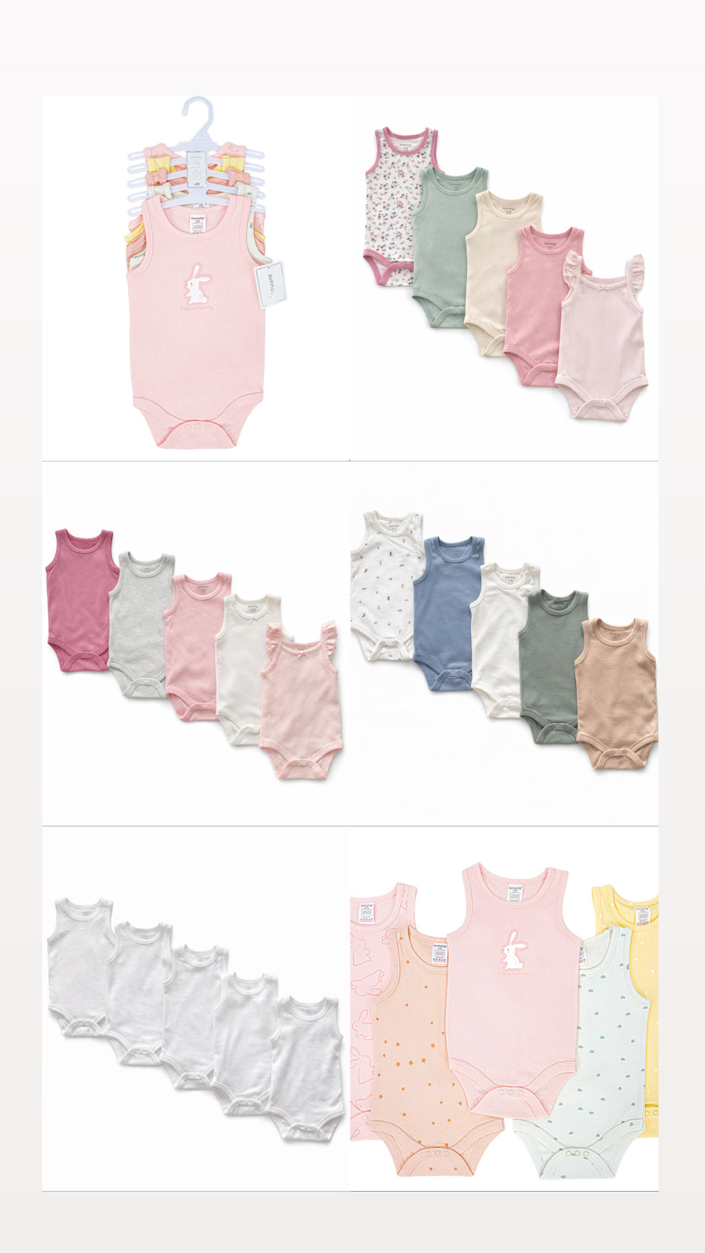 Sunnozy 5pcs Sleeveless Bodysuit
