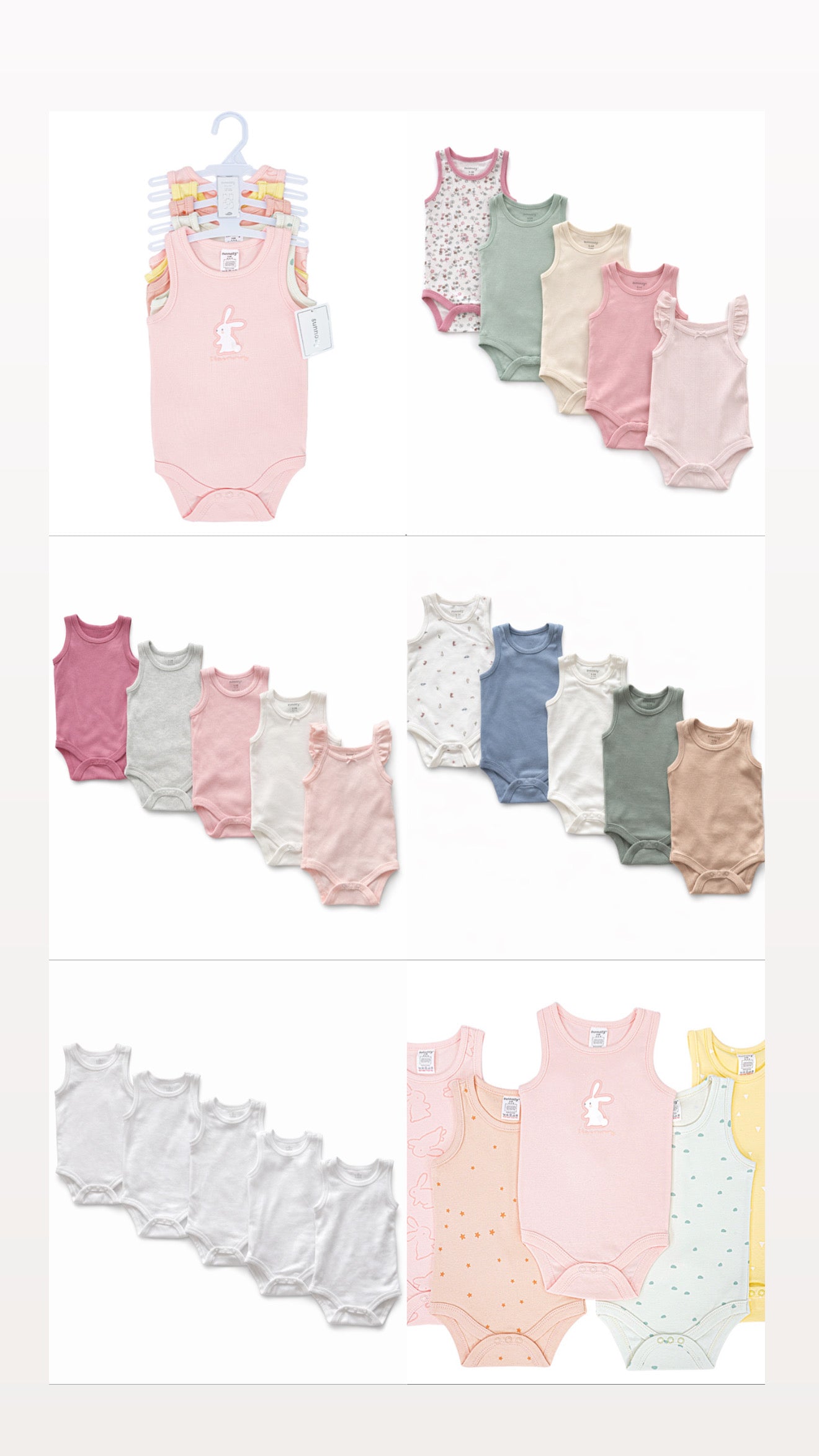 Sunnozy 5pcs Sleeveless Bodysuit