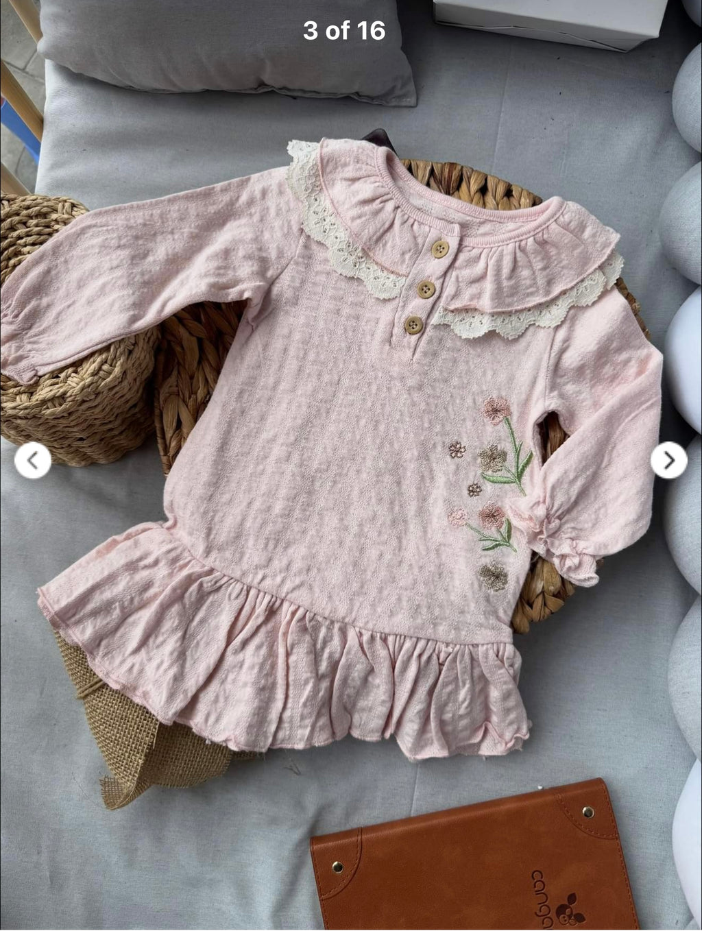 Anna Babba Elbise Leaf Fealing Girl Dress