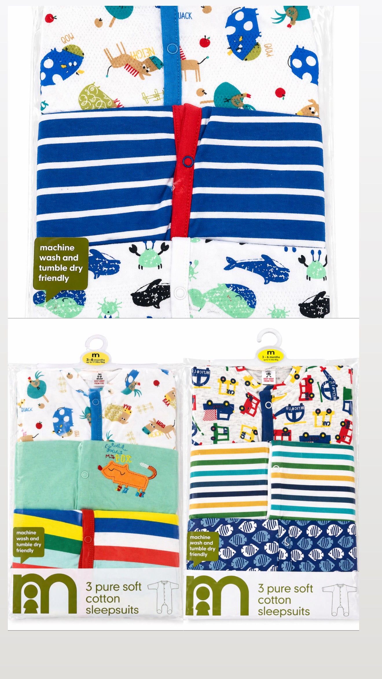 Mother’s Choice 3pcs Sleepsuit