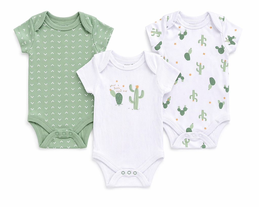 Sunnozy 3pcs Boys Cotton Bodysuit