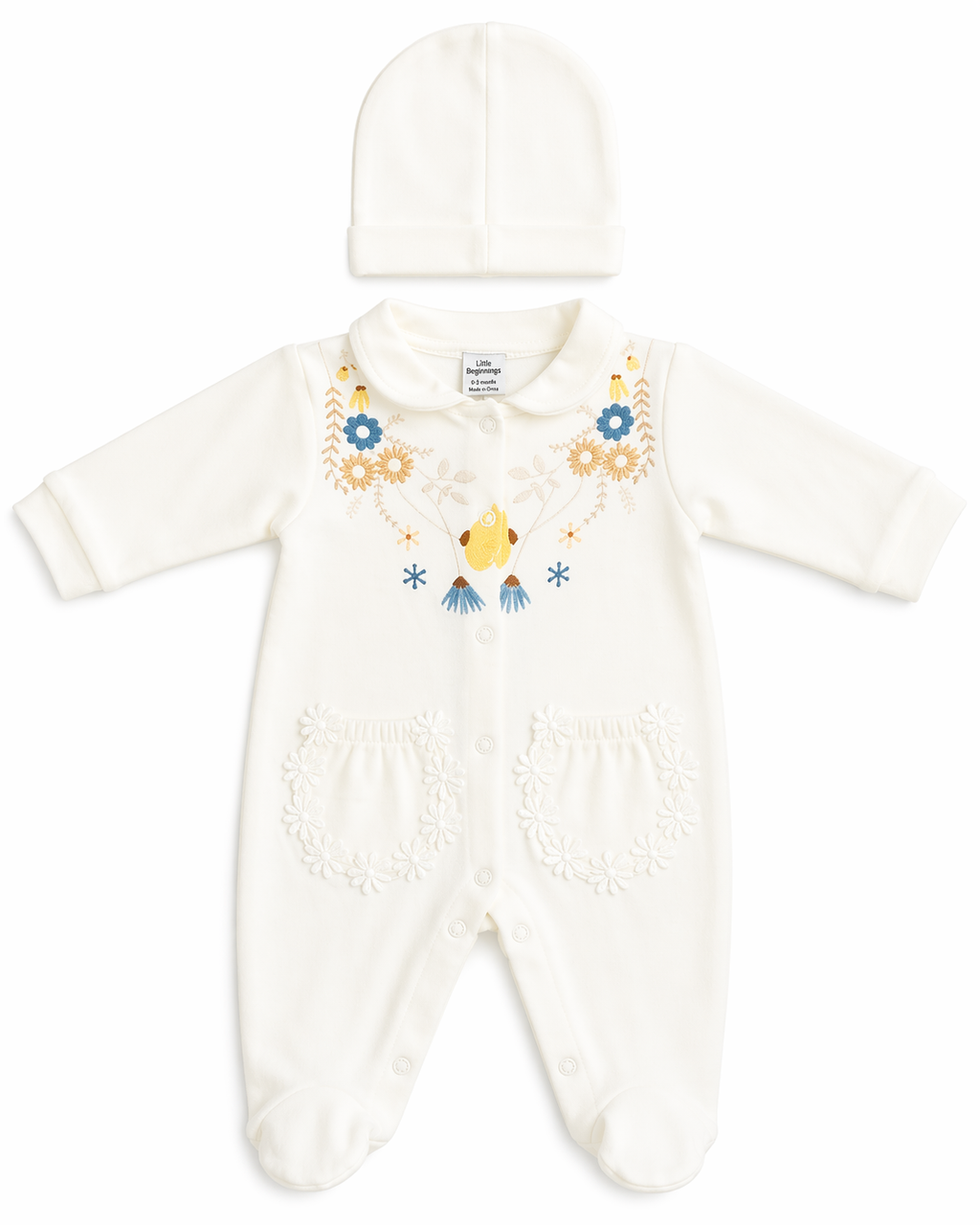 Bebi Catto 2pcs Cotton Sleepsuit With Hat