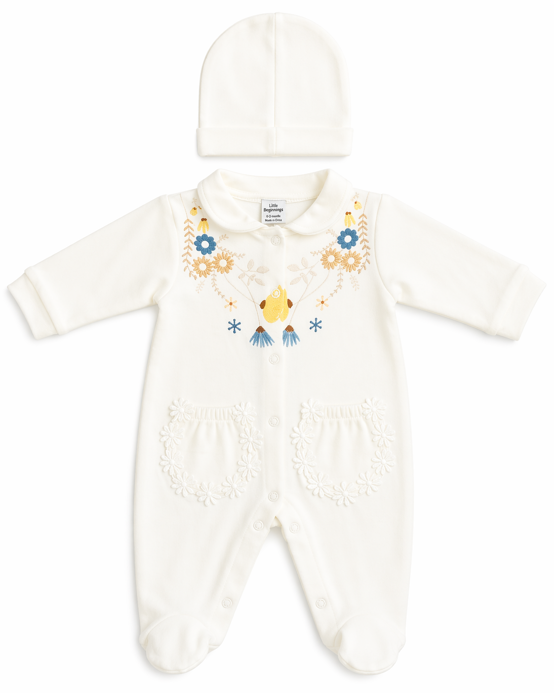 Bebi Catto 2pcs Cotton Sleepsuit With Hat