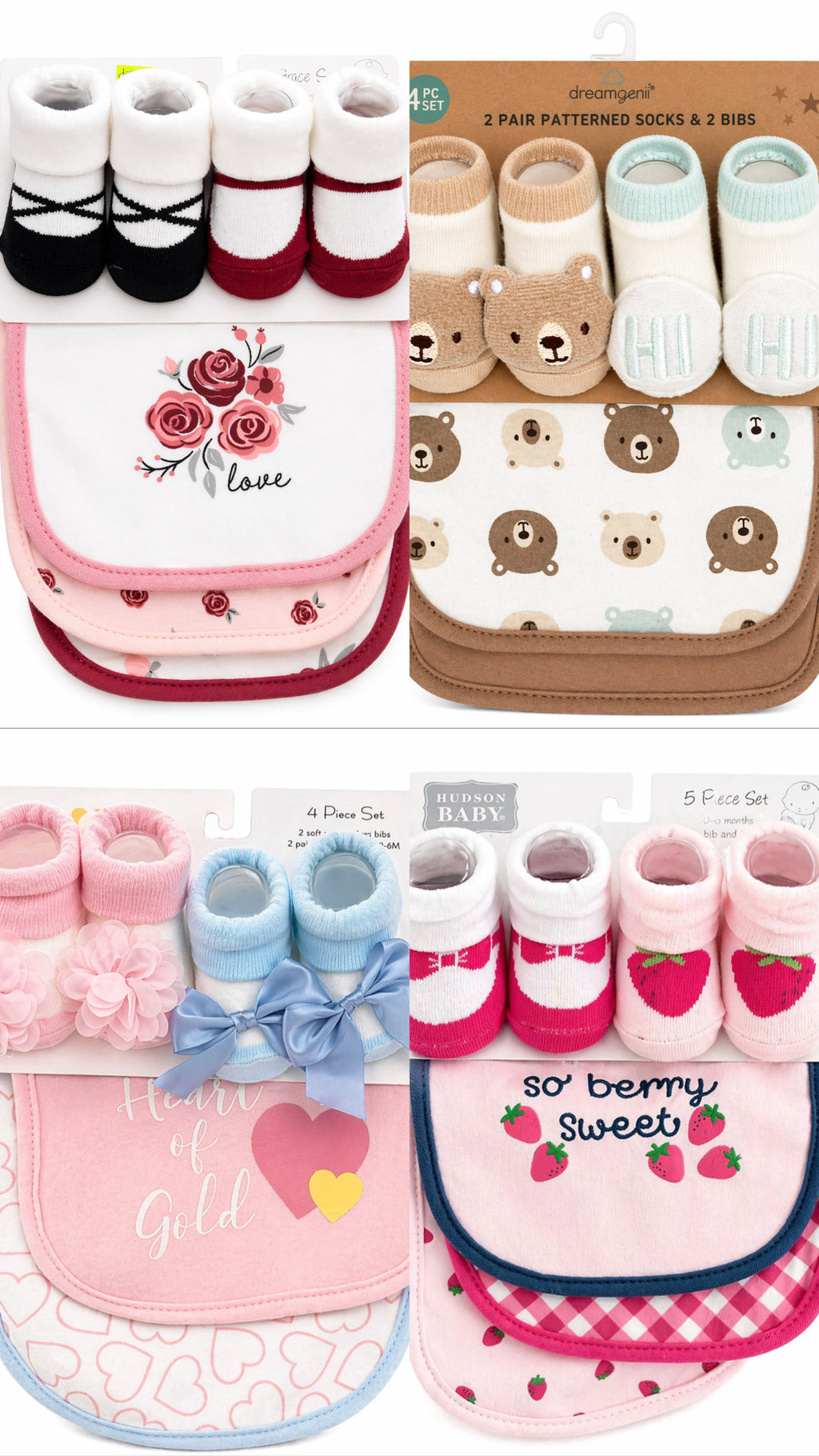 Cotton Bibs And Sock Set