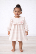 Eslenza Girl White & Pink Long Sleeve Dress