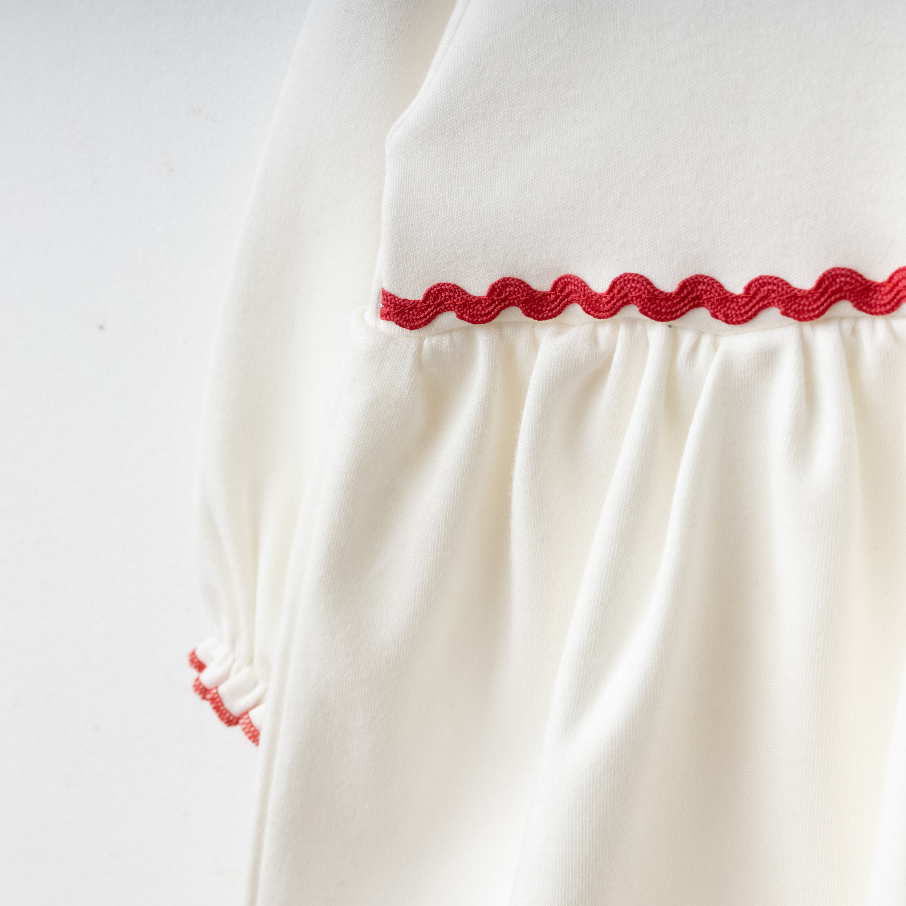Eslenza Girl White & Red Long Sleeve Dress