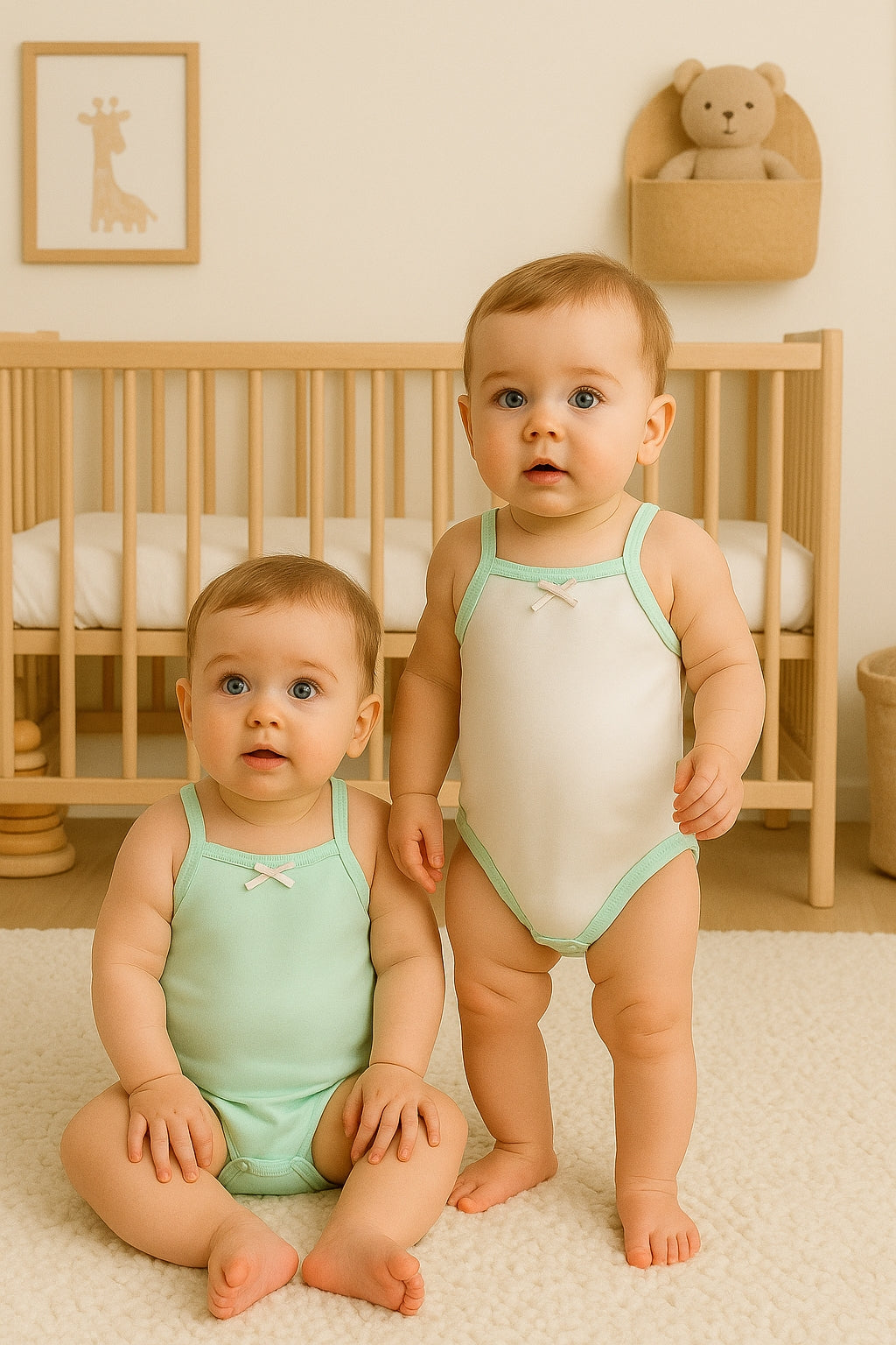Eslenza 2 Pcs Sleeves Bodysuit Mint