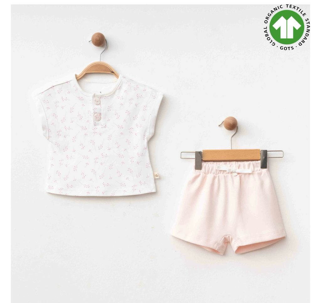 Eslenza 2 Pcs Girls Top & Down Pink