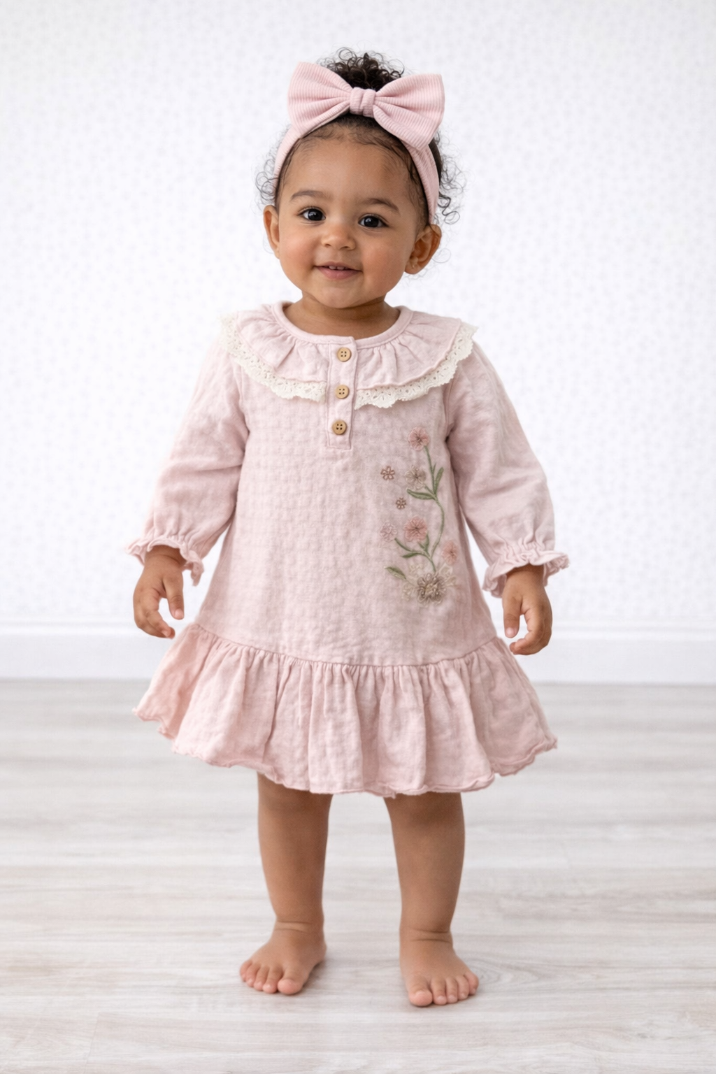 Anna Babba Elbise Leaf Fealing Girl Dress