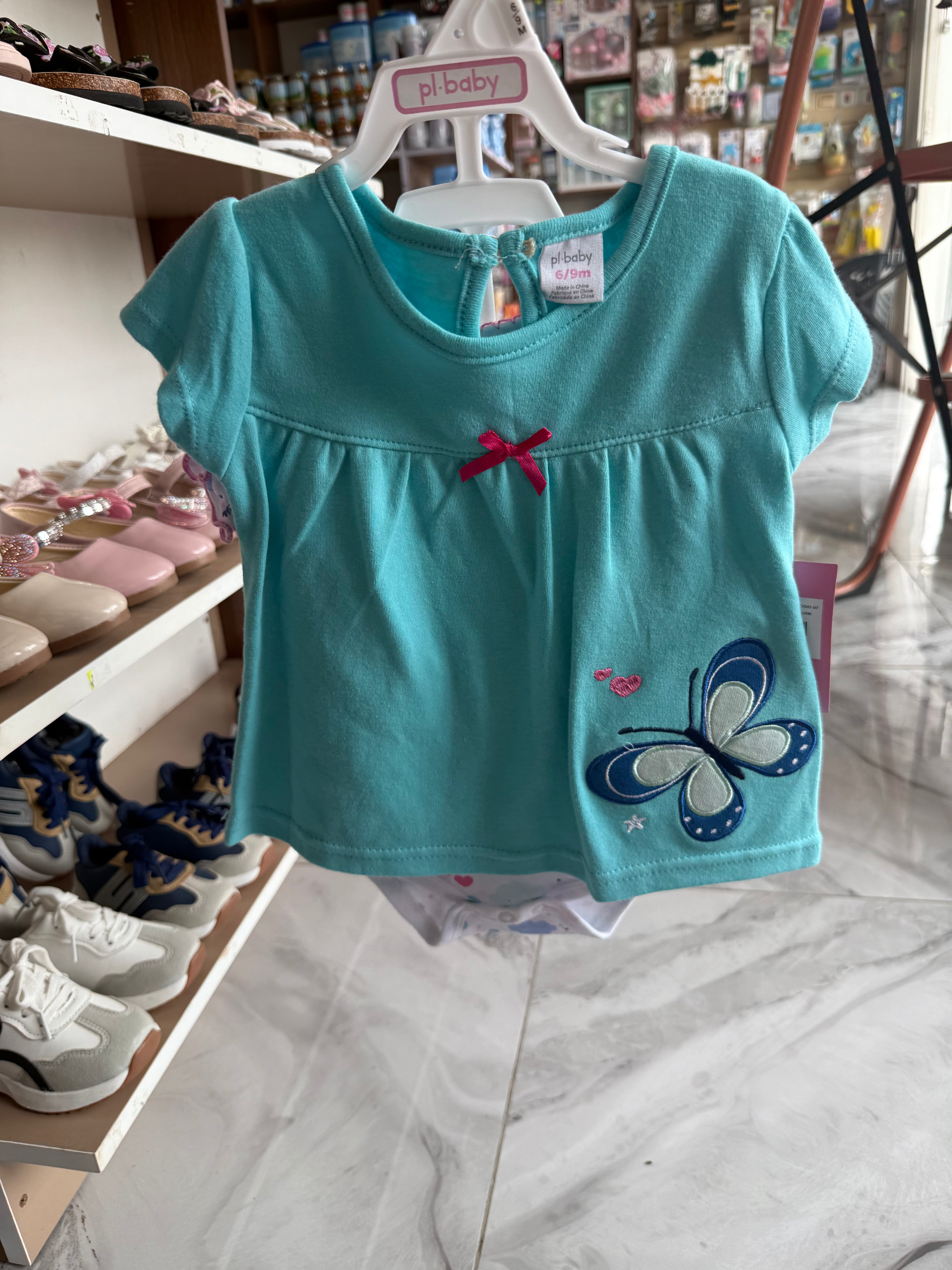Pl. Baby 3 Pcs Girl Top & Down With Bodysuit