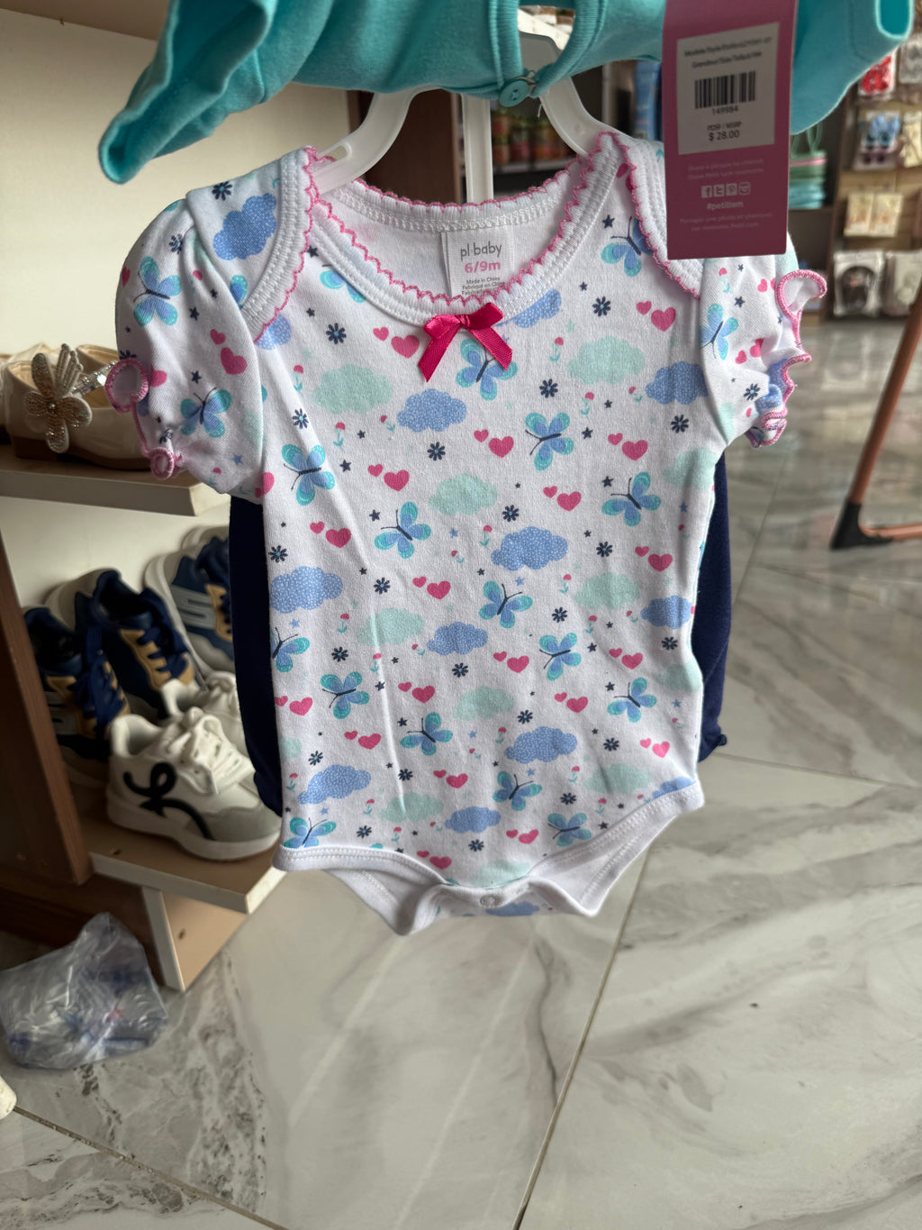 Pl. Baby 3 Pcs Girl Top & Down With Bodysuit
