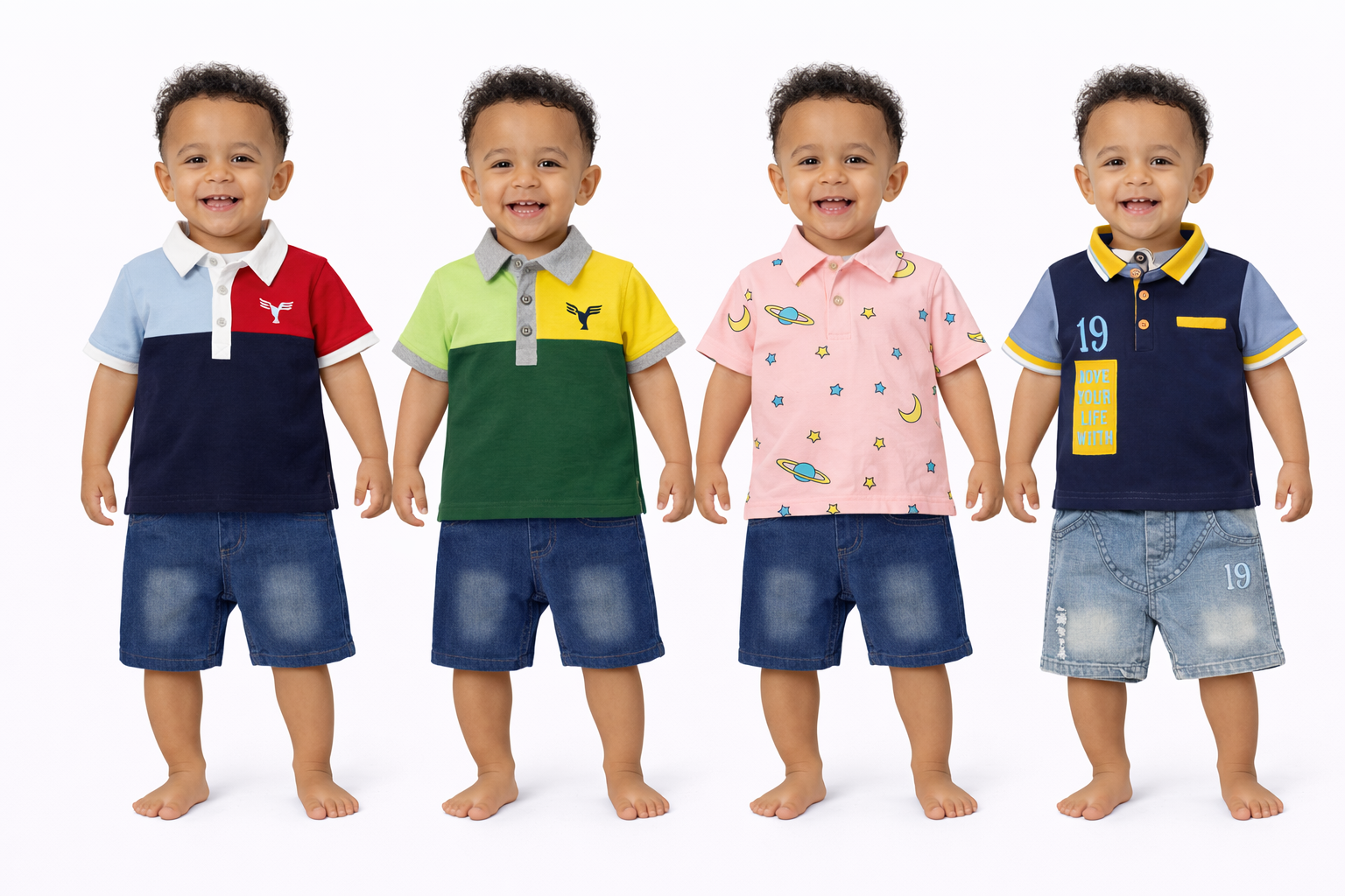 Boys 2pcs Lacoste With Jeans Shorts