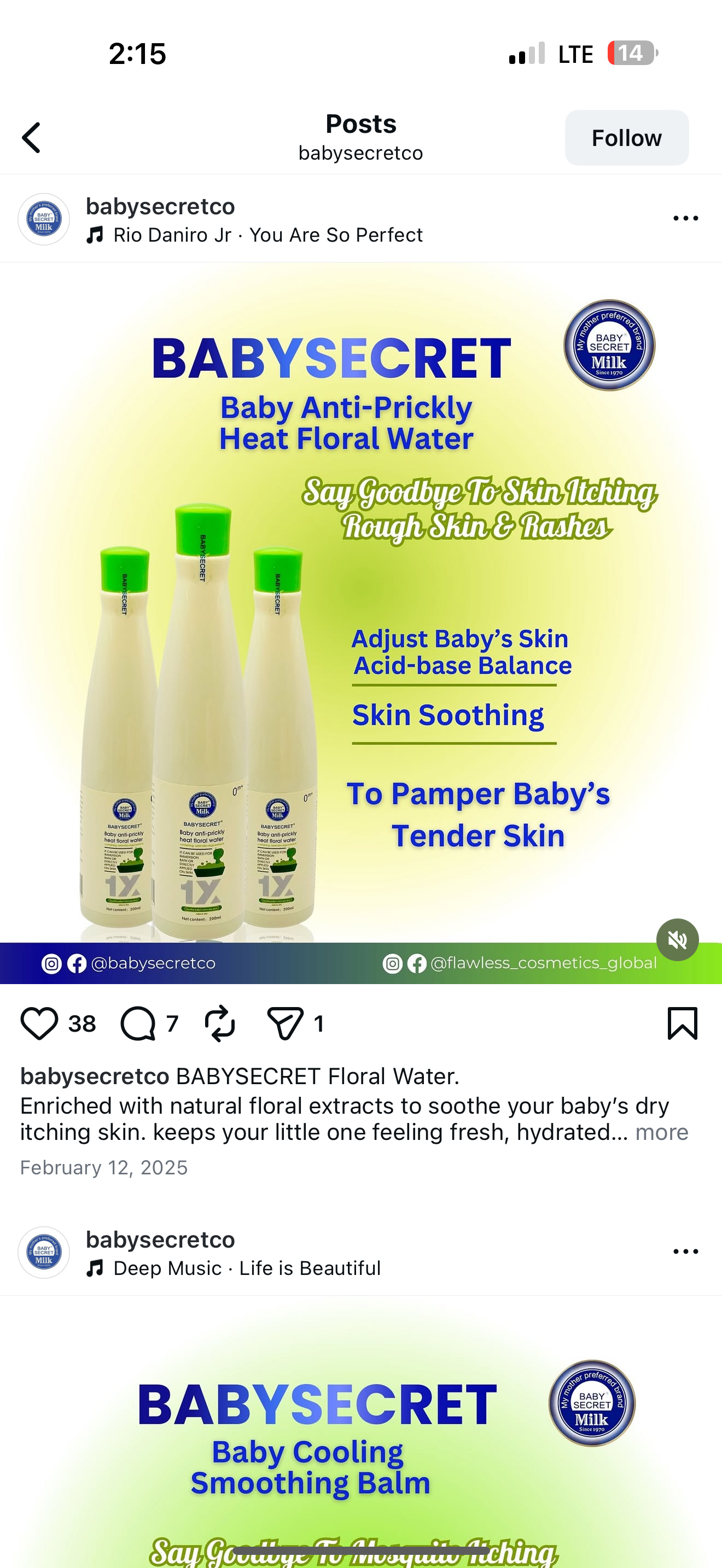 Baby Secret Anti- Prickly Heat Floral Water