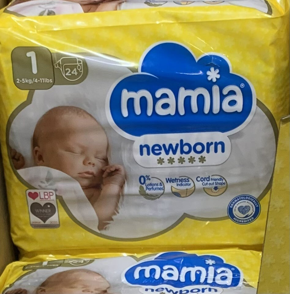 Mamia 24Pcs Newborn Diapers 2-5kg/11lbs